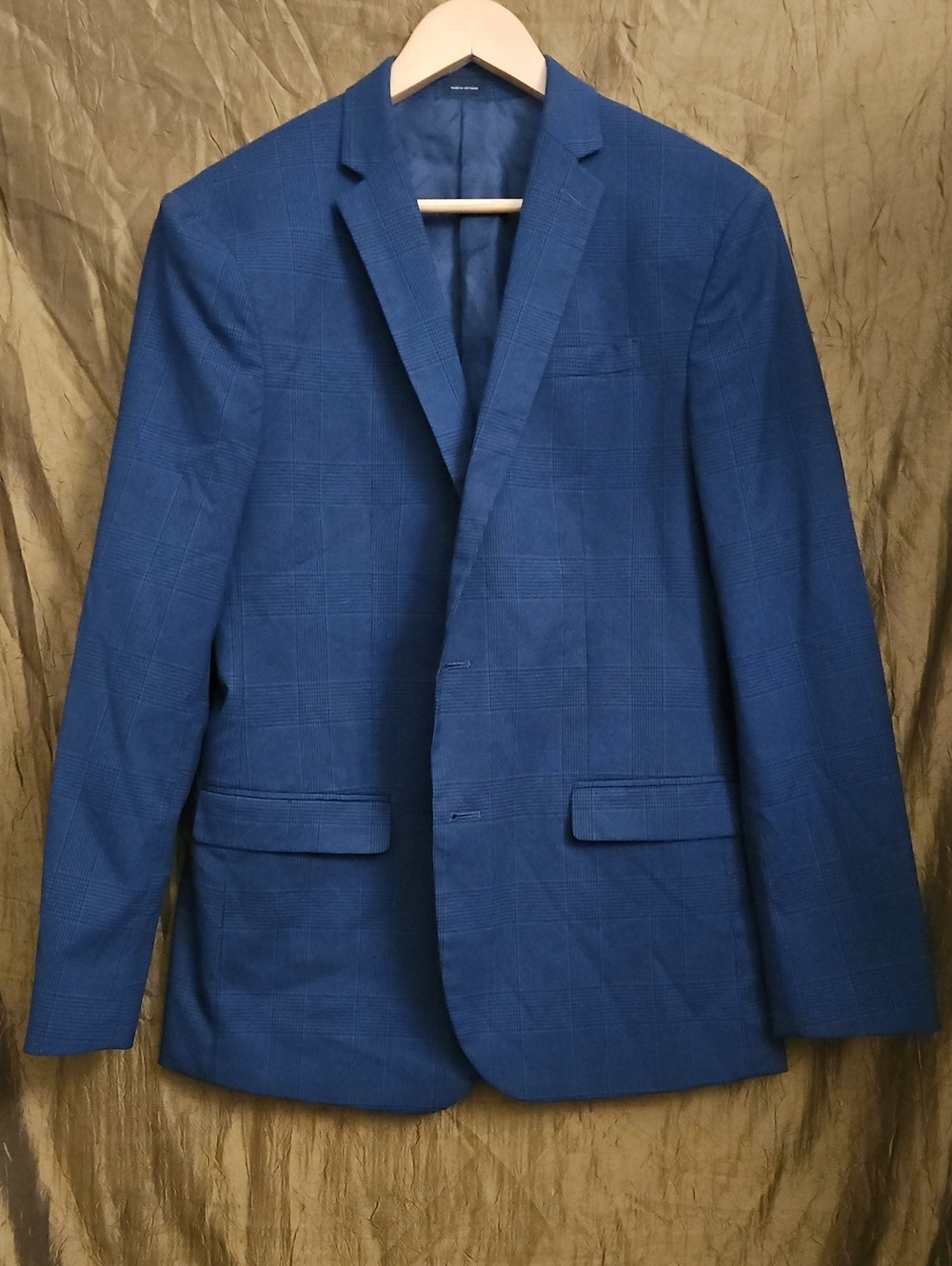 jf j.ferrar Royal Blue Windowpane Sport Coat